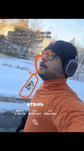 Breathing during this run was ROUGH. The inside of my nostrils were frozen. #coldrunning #chicagomarathon #fitness