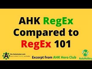AHK Regex versus RegEx101: What to watch out for