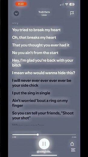 ~ truth hurts ~ • lizzo • #lipsyncs #audio #lyrics #fyp #viral #songs4u_ #trend