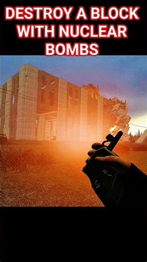 DESTROY A BLOCK WITH NUCLEAR BOMBS IN GMod #explosion #garrysmod #nuclearbomb #sandbox