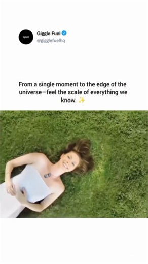 Giggle Fuel | This video offers a mind-bending cosmic perspective, starting with a woman lying on the grass and zooming out rapidly to reveal the sheer... | Instagram