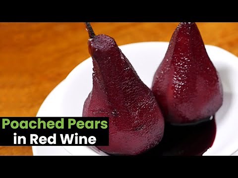 Poached Pears in Red Wine