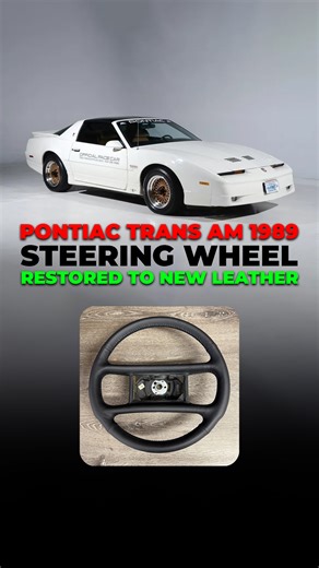 🔥 This 1989 Pontiac Trans Am steering wheel has been restored back to brand new with Nappa grain Ferrari leather. At Craft Customs, we completely restored it: ✅ Full leather wrap front, back, top, bottom, and spokes ✅ Premium Nappa Ferrari leather ✅ Finished to true factory-new quality 😍 These ’89 Trans Ams are unique because the leather covers the entire wheel and very few companies can do this correctly. We can. We restore any steering wheel in the world any make, year, or model. 🌐 See more