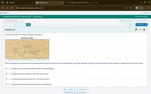 Use the map of the Trail of Tears to answer the question.The ... | Filo