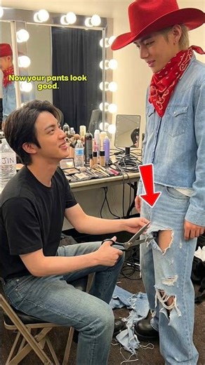 HILARIOUS Jin & Taehyung Moments: Watch Jin *Accidentally* Cut Taehyung’s Pants! 😂😂