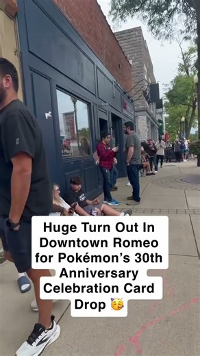HUGE Turnout tonight for the Pokémon 30th Anniversary Trading Card Drop here in Downtown Romeo!