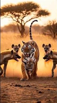 Hyenas Targeted the Cub—The Tiger Stepped In #wildlife #shorts
