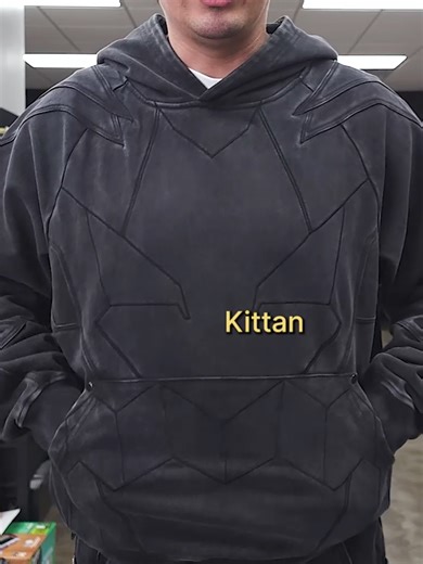 King Kittan inspired hoodie We took inspiration from the King Kittan Mecha designs to create a piece that subtly and loudly represents them but in a hoodie you can wear everyday. Complex structured cuts representing their character design and faces on the front and back.! 🗣🗣 #anime #gurrenlagann