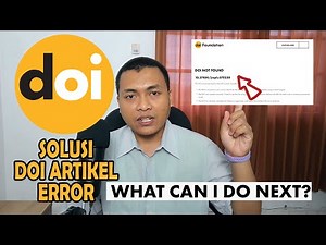 DOI NOT FOUND | Ini solusi agar DOI aktif dan terbaca | Jarang yang tau | Digital Object Identifier