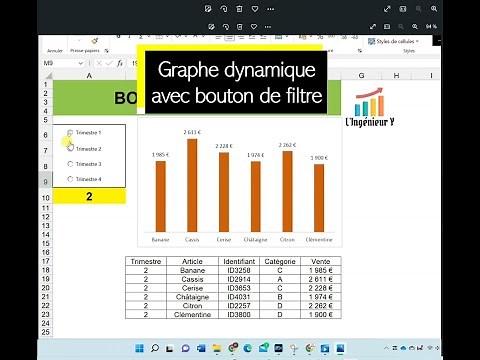 Un graphique dynamique avec un bouton de filtre sur Excel qui varie