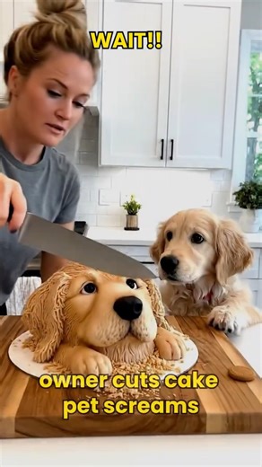 Owner Cut the Cake… The Pet Screamed 😭🐾 Funny Reaction #petcake #animalsbeingfunny #pets