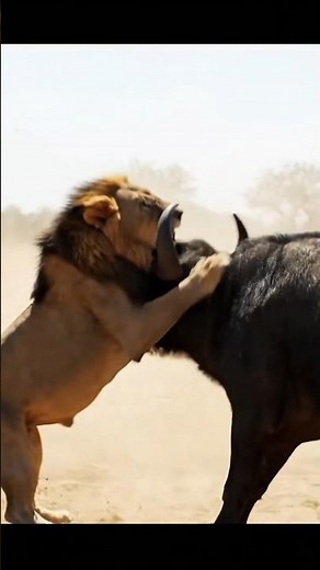 Lion vs Buffalo || The Most Brutal Clash Ever Caught on Camera #nature #wildlife