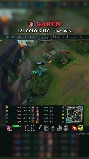 Garen LV1 SOLO KILLS Kalista | KR Master Patch 26.17 #shorts