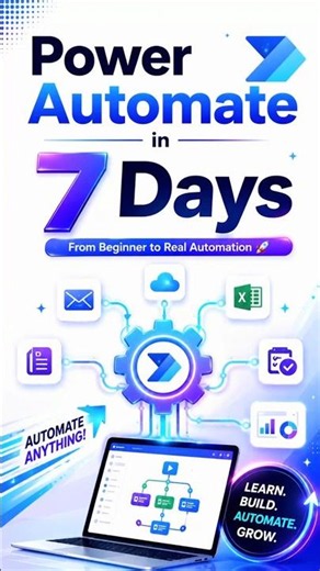 🚀Power Automate in 7 Days🚀❤️‍🔥#Shortsfeed #shorts #learning #AI🚀