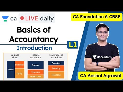 Basics of Accountancy - L1 | Accounting | Class 11 | CA Foundation | Anshul Agrawal