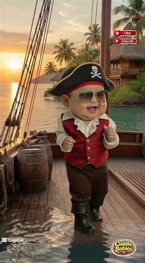 Wait Till The End 😱 This Cute Baby Pirate Takes Over the Ship