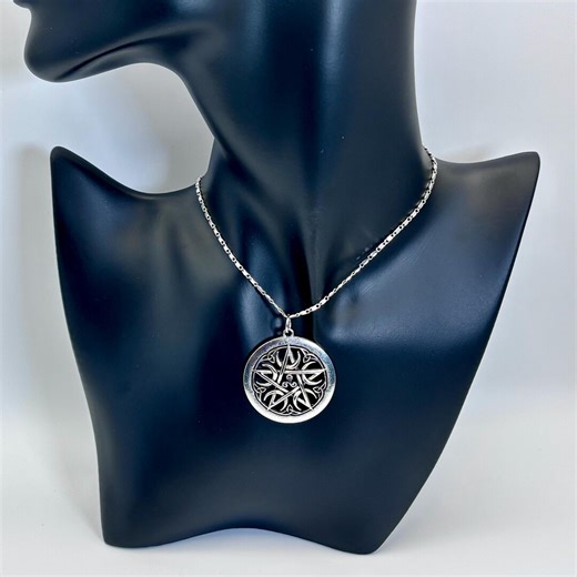 Large Sterling Silver Pentagram Necklace: Handmade Pagan Wiccan Pendant #witchcraft - Etsy