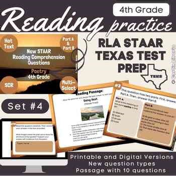 4th Gr.-Reading Comprehension- POETRY- STAAR New Question Types-Set #4