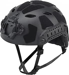 AOUTACC Lightweight Tactical Fast Helmet, Integrated Helmet with NVG Mount Base, Side Rails,Pre-Slotted Headset Strap for Outdoor Sports, CS