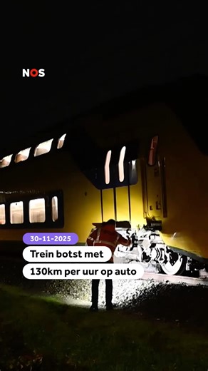 Trein botst met 130km per uur op auto