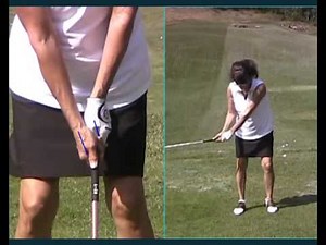 Sandy LaBauve coaching a new golfer