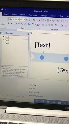 Simple timeline in microsoft word