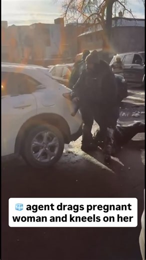 Dismissed on Instagram: "Minneapolis, Minnesota 📍 An agent dragged a pregnant woman across the pavement and proceeded to kneel on her body face down in the snow."
