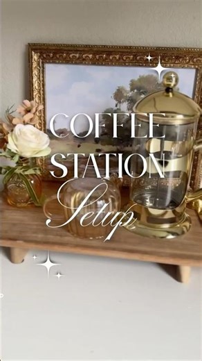 Simple coffee bar setup with fall vibes 🍁🍂✨ #coffeebar #kitchendecor #fallvibes