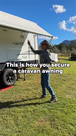 Fast, simple and secure. Our rollout awning system offers a super easy and simple tie down solution to secure your caravan awning. Strong. Simple. Secure. The rollout awning comes with everything you need to secure your caravan rollout awning. Head to 🔗 in bio for more details. | Ground Dogs