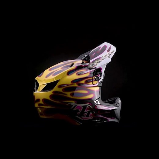 TROY LEE DESIGNS D4 Carbon Helmet - Overspray - Gold/Black, 13903000