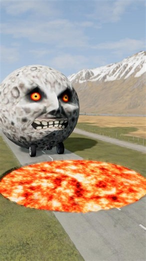 Lava pit destroys moon after moon 😱🔥 #89 #beamng #crash #funny #usa