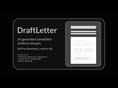 DraftLetter version 0.1.0 walkthrough