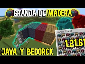 🌳🌳 Granja De Madera Super Sencilla Minecraft Bedrock-Java 1.21.61🌳🌳