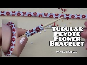 DIY Beaded Tubular Even Peyote stitch Bracelet Tutorial 🌹🌺