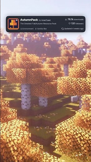 Best Vanilla AUTUMN Resource Pack for Minecraft 1.21+ InnerToast's Autumn Pack #minecraft #foryou