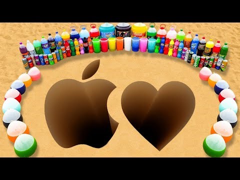 Big Toothpaste Eruption from Apple Logo and Heart holes, Soda & Pepsi, Fanta, Coca Cola vs Mentos
