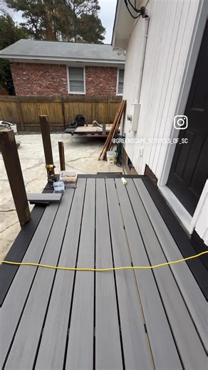 🔨 Composite Decking Project Underway! 🌿 Exciting progress on a beautiful new outdoor space being built by Greenscape Services of SC. This custom composite deck will provide long-lasting durability, clean lines, and a low-maintenance finish—all perfect for South Carolina living. Our team is hard at work bringing this space to life, and we can’t wait to share the final result! Thinking about upgrading your backyard? Let us help you create a space you’ll love. #GreenscapeServicesOfSC #CompositeDe