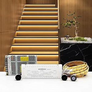 Intelligent Motion Triggered LED Stair Lighting Kit KMG-3233, 40" Cuttable LED Strip Light for Indoor LED Stair Lights (Warm White 3000K,12 Stairs)