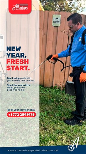 A new year brings new goals, new routines, and a fresh start. Make sure pests are not part of this new chapter. Start the year with a protected, clean, and pest-free home with All American Pest Elimination. Our professional inspections and treatments keep your space safe all year long. 📍 Serving Port St. Lucie, Fort Pierce, Stuart, Vero Beach, Okeechobee, Indiantown, and the entire Treasure Coast. 📞 Book today: 1 (772) 259-1976 🌐 www.allamericanpestelimination.net #NewYearNewHome #PestControl