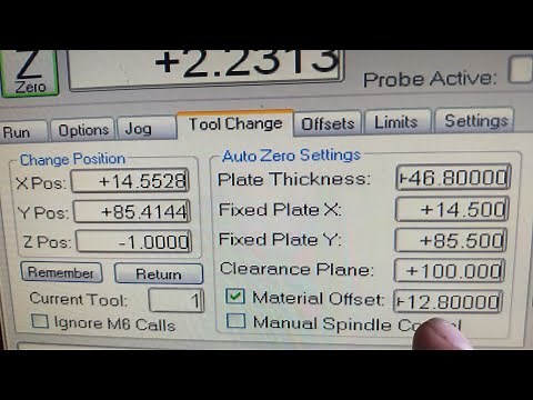 Mach3 Manual tool changes using fixed probe or touch plate.