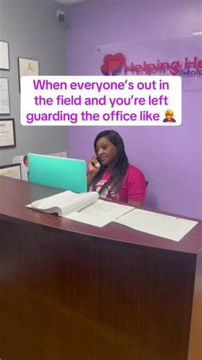 When the branch manager becomes the whole branch 😂🫡 Holding it down so the team can shine out there 👏 #helpingheartsseniorcare