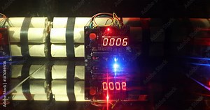 Countdown Explosive Tnt Bomb With Digital Timer. Dynamite bomb disposal with a clockwork mechanism