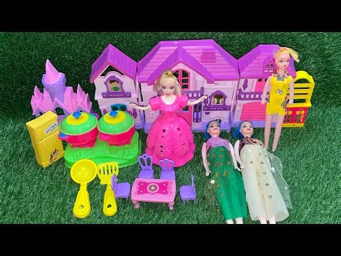 3 Minutes Satisfying with Unboxing Cute Barbie Princess Kitchen Set Toys｜Barbie kitchen Set