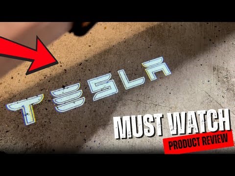 Custom Tesla puddle lights brightness during daylight and how to install