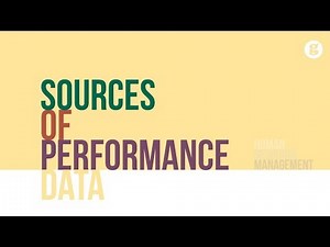 Sources of Performance Data