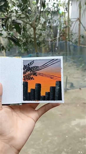 Mini canvas pad painting🎨 #easytutorial #acrylicpainting #artshorts #ytshorts #trendingshorts #viral