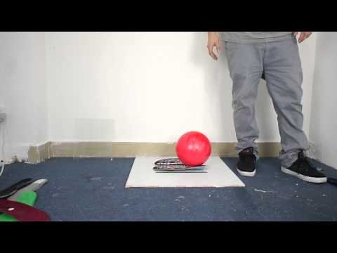 FP Insoles impact test - bowling ball dropped on glass