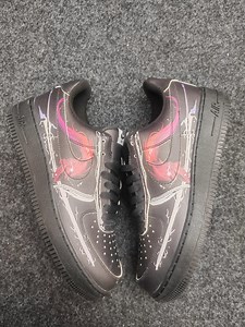 Custom Black Flame Sneakers: Air Force Style, Red Phoenix Fire Design, Streetwear Custom Shoes - Etsy Canada