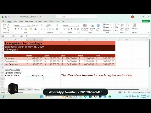 New Perspectives Excel 365 | Module 1: SAM Project B Evergreen Technology