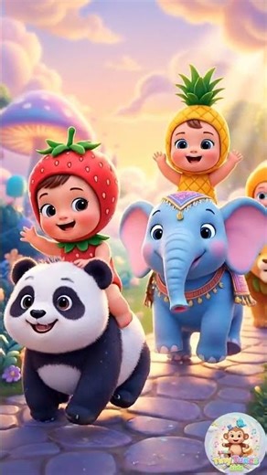 Dudi Dudi Dum Dum 🐘🎶 | Cute Baby Animal Parade | Kids Rhymes & Fun Animation